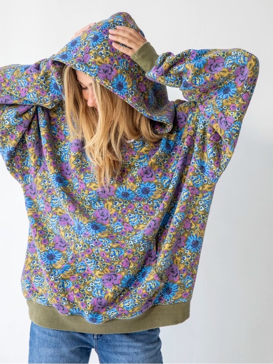 NATURAL LIFE Tops - Natural Life Bohemian Oversized Floral Hoodie